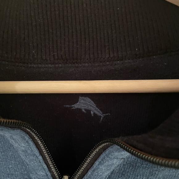 Tommy Bahama Reversible Quarter Zip Sweater - Mens Large Navy and Blue - Picture 5 of 7